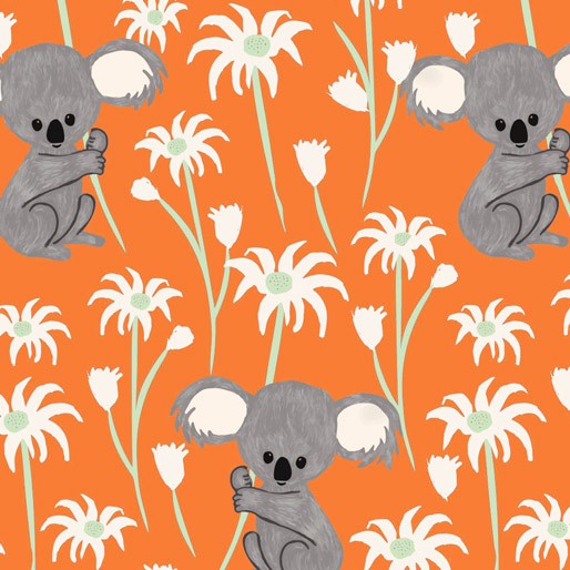 Koala Capers: Sweet Koala Orange by Amanda Brandl for KK Designs