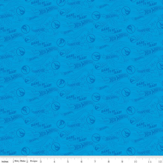 Hot Wheels Dare To Be Rad Blue by Riley Blake - Three Wishes Patchwork Fabric