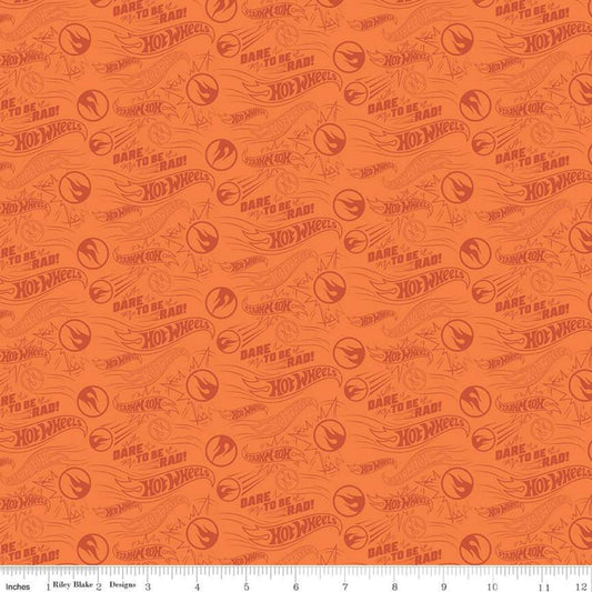 Hot Wheels Dare To Be Rad Orange by Riley Blake - Three Wishes Patchwork Fabric