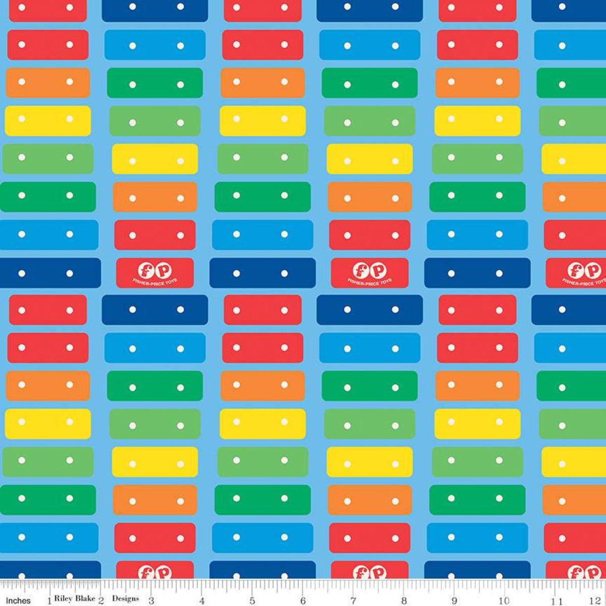 Fisher-Price Xylophone Blue - Riley Blake - Three Wishes Patchwork Fabric