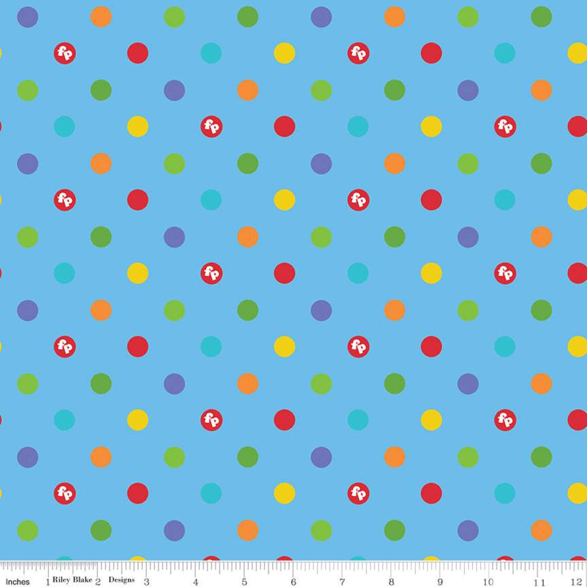 Fisher-Price Dots Blue - Riley Blake - Three Wishes Patchwork Fabric