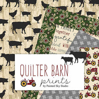 Quilt Barn Prints: Large Farm Animals Black by Benartex