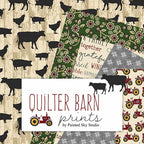 Quilter Barn Prints: Large Farm Animals (Red)