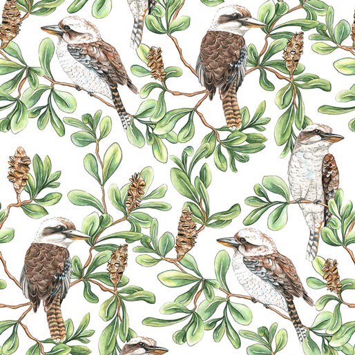 Gumtree Friends: Kookaburras  By Michelle Holik - Three Wishes Patchwork Fabric