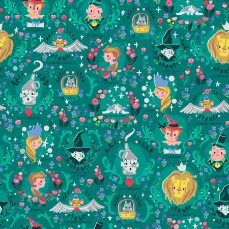 Dorothy's Journey: Vignette (Emerald Sparkle) - Three Wishes Patchwork Fabric