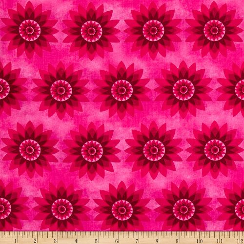 Calypso Dragonfly Collection Starburst Magenta by Ro Gregg for Fabri-Quilt