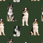 Merino Muster: Border Collie Dog (Green)