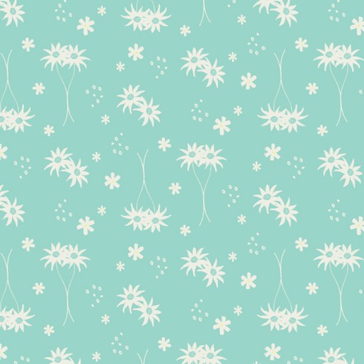 Koala Capers: Little Flannel Turquoise by Amanda Brandl for KK Designs - Three Wishes Patchwork Fabric