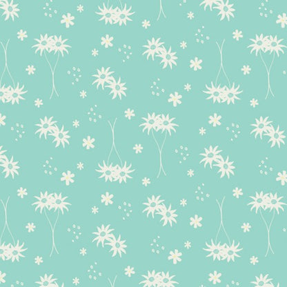 Koala Capers: Little Flannel Turquoise by Amanda Brandl for KK Designs - Three Wishes Patchwork Fabric