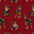 Merino Muster: Kelpie Dogs (Red)