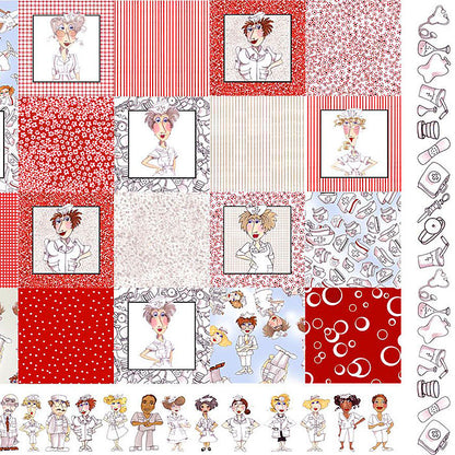 Loralie Designs: Nifty Nurses Panel - Three Wishes Patchwork Fabric