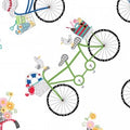 Vintage Boardwalk: Bicycles White by Maywood Studio - Three Wishes Patchwork Fabric