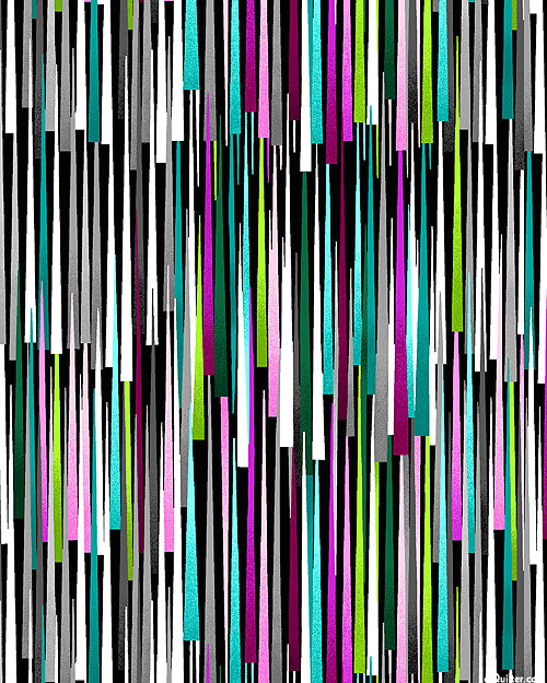 Modern rain bold multicolour stripe fabric in teal magenta lime grey black white for modern quilts