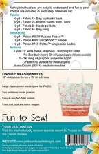 St Tropez tote bag sewing pattern spacious everyday bag with zipper pockets for quilting and patchwork sewing