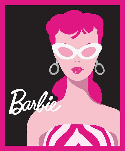 Licensed Barbie Panel Black by Riley Blake