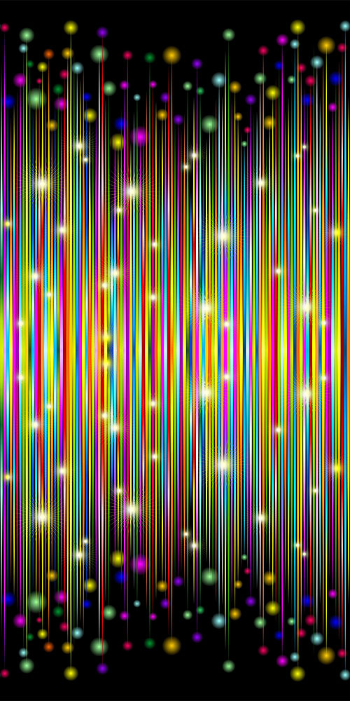 Christmas Stars: Double Border (Multi/Black)