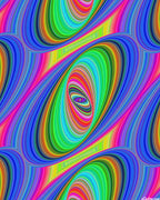 Psychedelic rainbow spirals digital print in vibrant multi colours for modern quilts and patchwork sewing projects