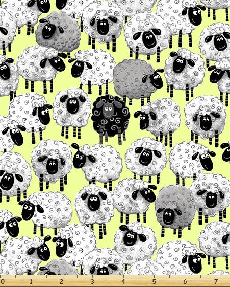Susybee: Lewe the Ewe Coordinate - Stacked Sheep - Three Wishes Patchwork Fabric