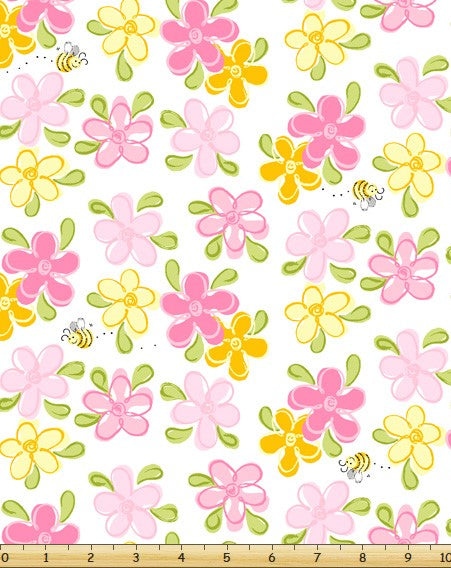Susybee Mama Lal Flowers & Bees White