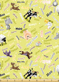Susybee Barnyard Buddies Animals & Sounds - Green - Three Wishes Patchwork Fabric