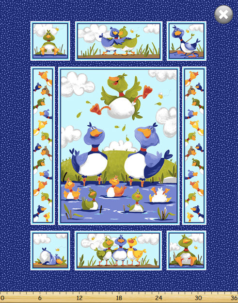 Susybee Bill & Bob Panel - Three Wishes Patchwork Fabric