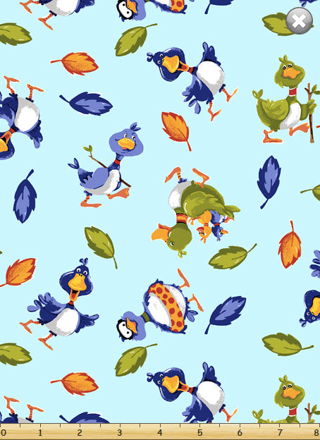 Susybee Bill & Bob Tossed Ducks - Three Wishes Patchwork Fabric