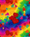 Full Heart: Tossed Hearts All Over