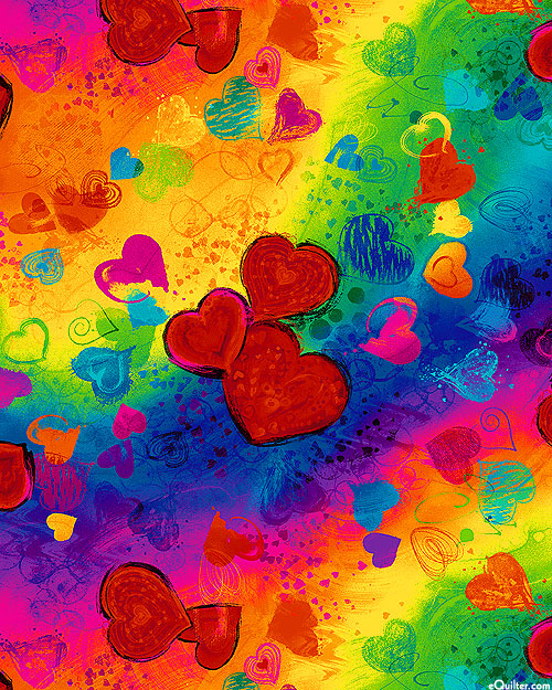 Full Heart: Tossed Hearts All Over