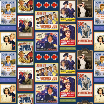 Women's Wartime Service: Blocks Allover (60cms x 110cms)