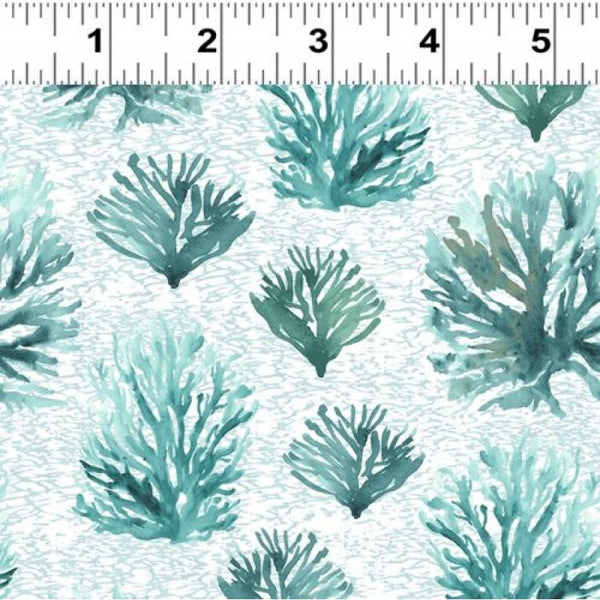 By The Seashore - Coral Reef Teal by Ellen Crimi-Trent for Clothworks