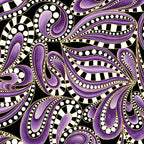 Cat-i-tude Paisley Tonal Swirl Purple - Ann Lauer Benartex - Three Wishes Patchwork Fabric