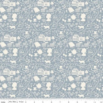 Anne of Green Gables: Silhouette (Blue) - Three Wishes Patchwork Fabric