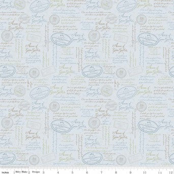 Anne of Green Gables: Quotes (Blue) - Three Wishes Patchwork Fabric