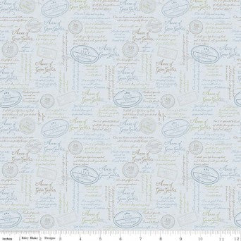 Anne of Green Gables: Quotes (Blue) - Three Wishes Patchwork Fabric