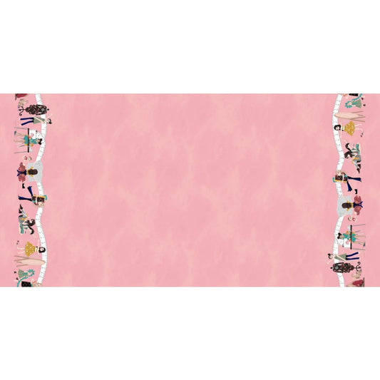 Little Sewists Double Border Blush/Pink by Michael Miller