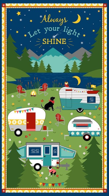 Gone Glamping Panel - Wilmington - Three Wishes Patchwork Fabric