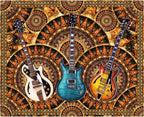 Good Vibrations: Guitar Panel (Rust) - Dan Morris for QT Fabrics - Three Wishes Patchwork Fabric