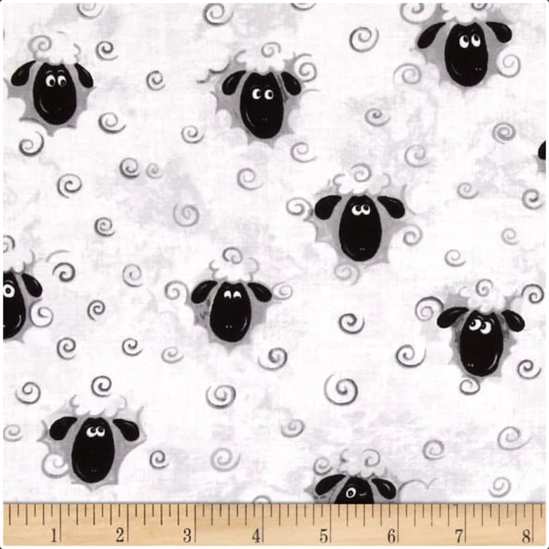 Susybee: Lewe the Ewe Coordinate - Sheep Faces - Three Wishes Patchwork Fabric