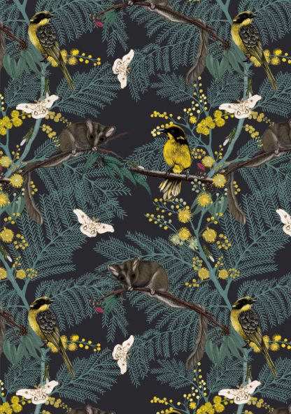 Leadbeater's Possum by Tamara Designs - Dark Grey - Three Wishes Patchwork Fabric