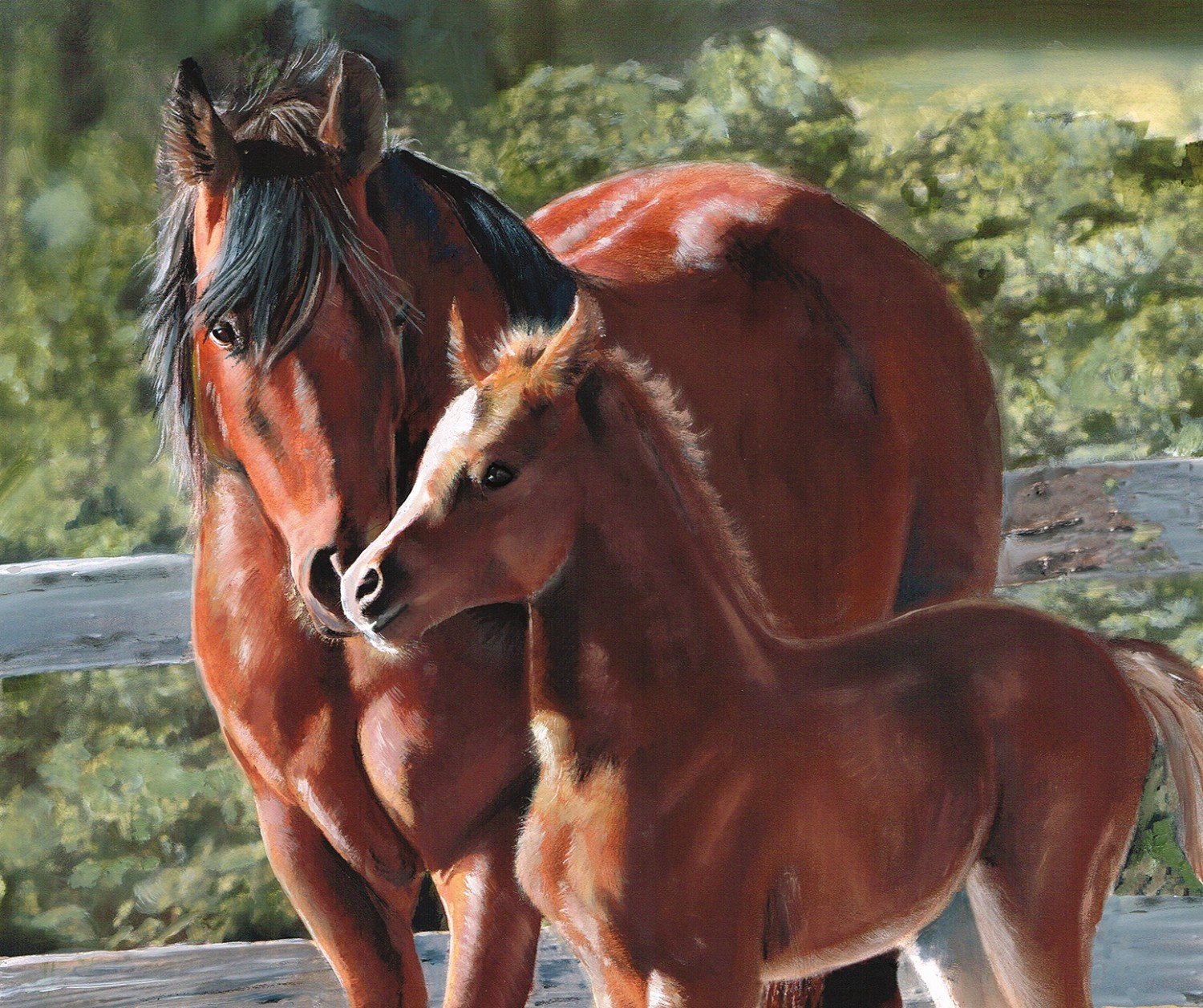 Back In The Saddle: Horse Panel - Mother & Son