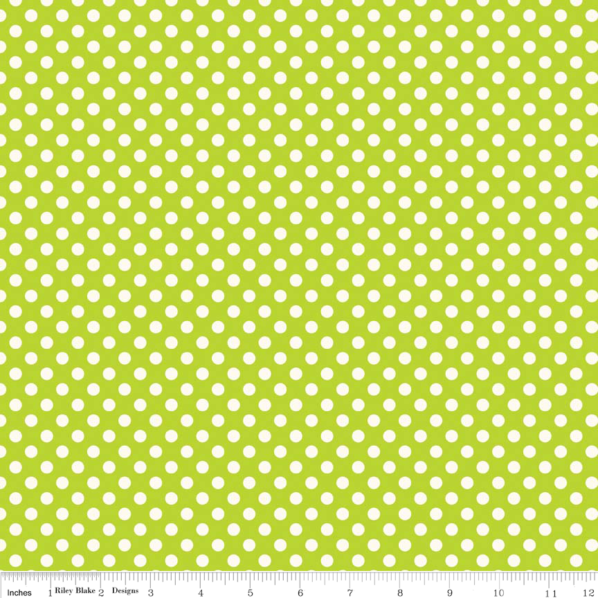 Le Creme Small Dot Lime by Riley Blake - Three Wishes Patchwork Fabric