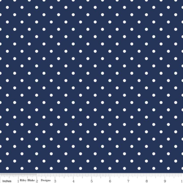 Swiss Dot on Navy by Riley Blake