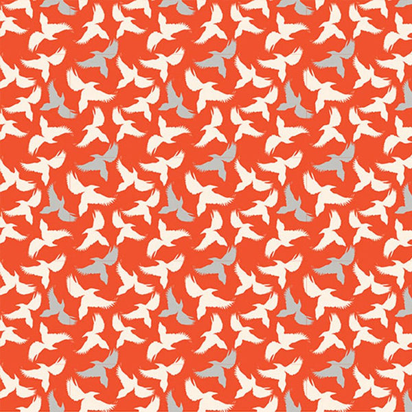 Taking Flight: Flying Birds on Red by Amanda Joy Designs