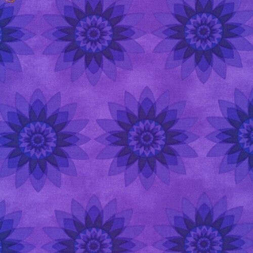 Calypso Dragonfly Collection Starburst Purple by Ro Gregg for Fabri-Quilt