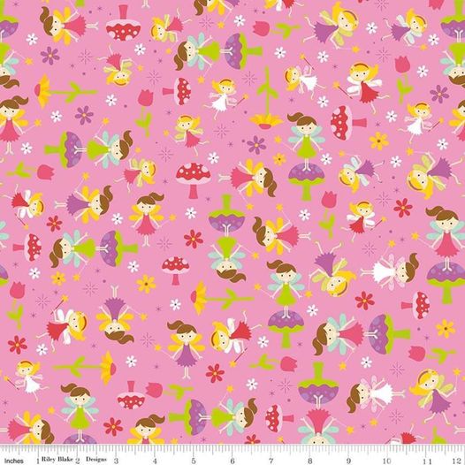 Fairy Garden Toss Pink by Riley Blake