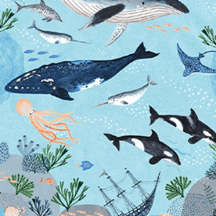 Oceans Away Panel by Rebecca Jones for Clothworks