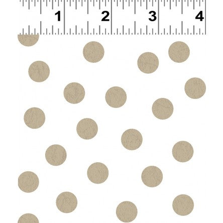 You Are Amazing Dots White/Taupe by Katie Webb for Clothworks